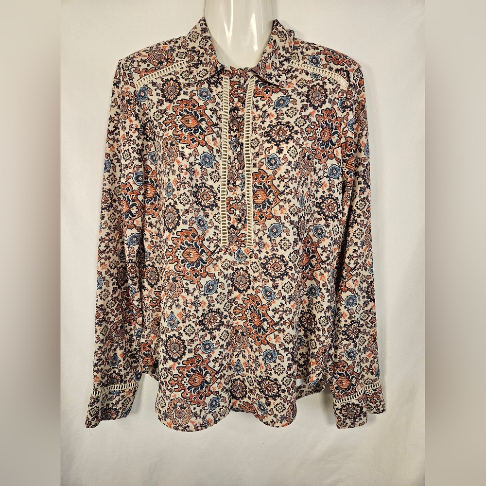 Abercrombie & Fitch Boho Floral Long Sleeve Blouse Size M